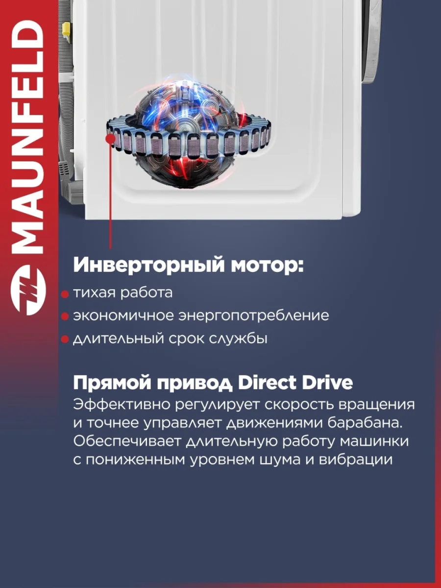 Стиральная машина c инвертором и сушкой MAUNFELD MFWD1295WH05 4