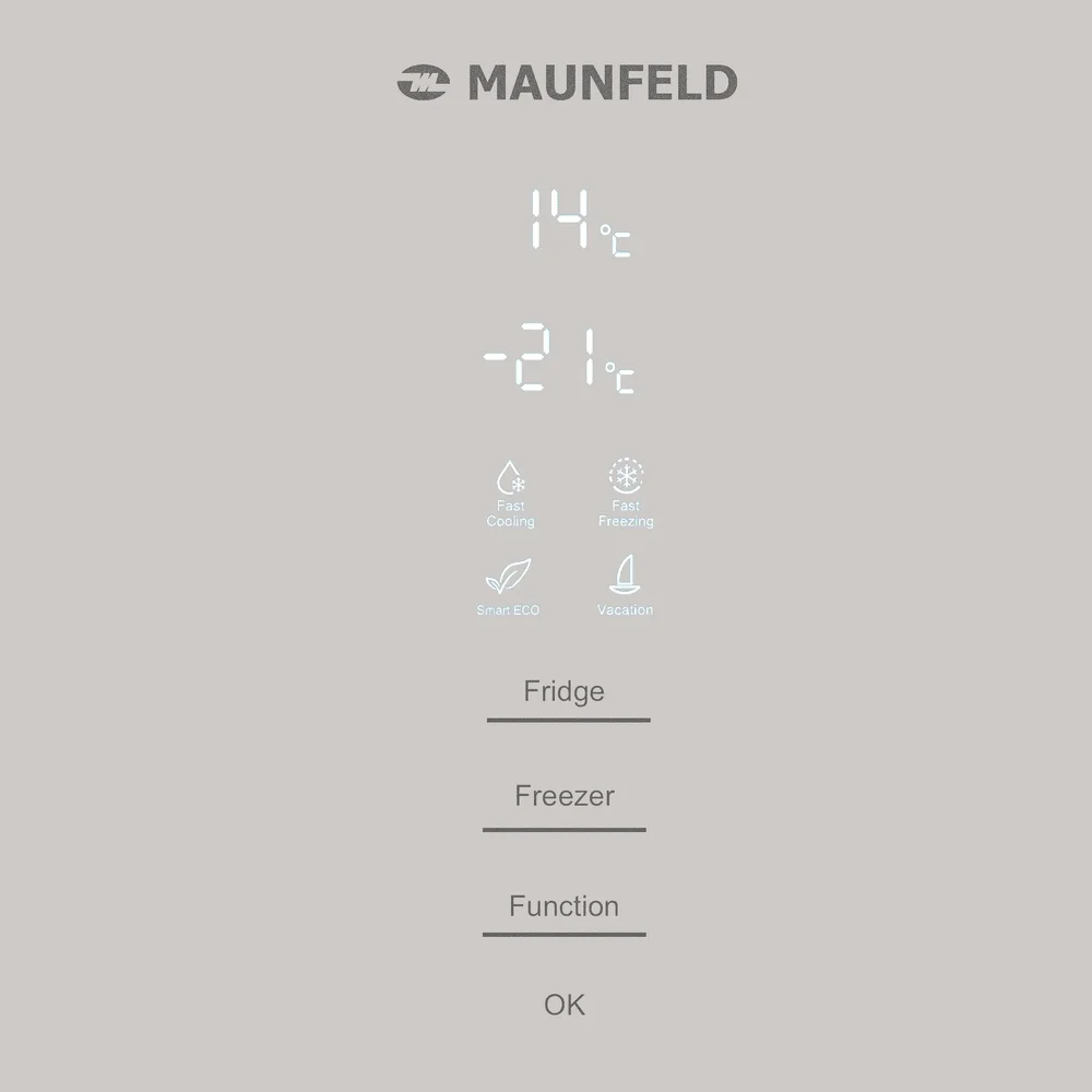 Холодильник MAUNFELD MFF185NFBG Matt Inverter 8