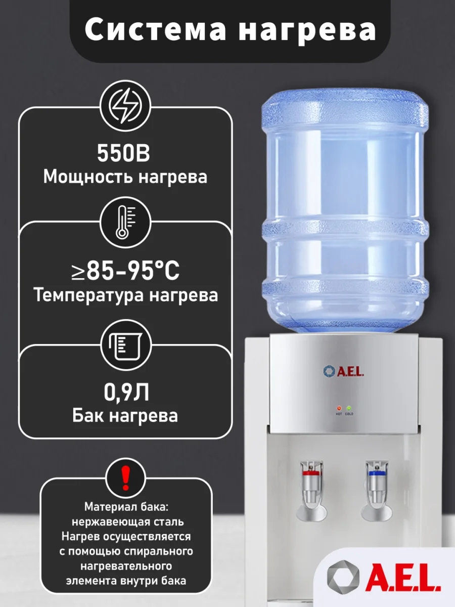Кулер для воды LD-AEL-28c white/silver 4