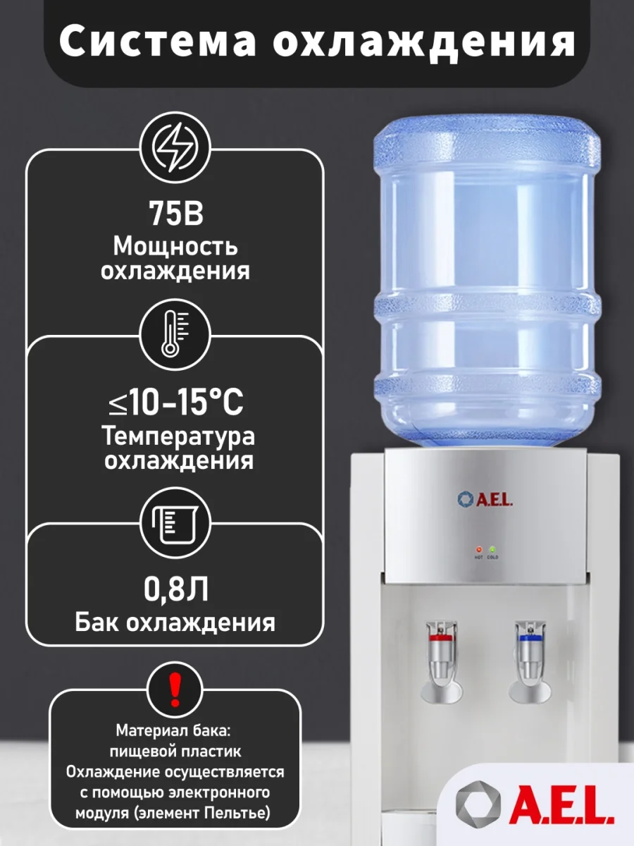 Кулер для воды LD-AEL-28c white/silver 5