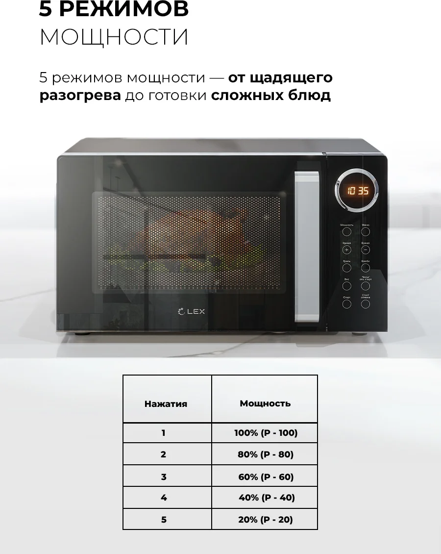 LEX FSMO D23.10 BL микроволновая печь 10