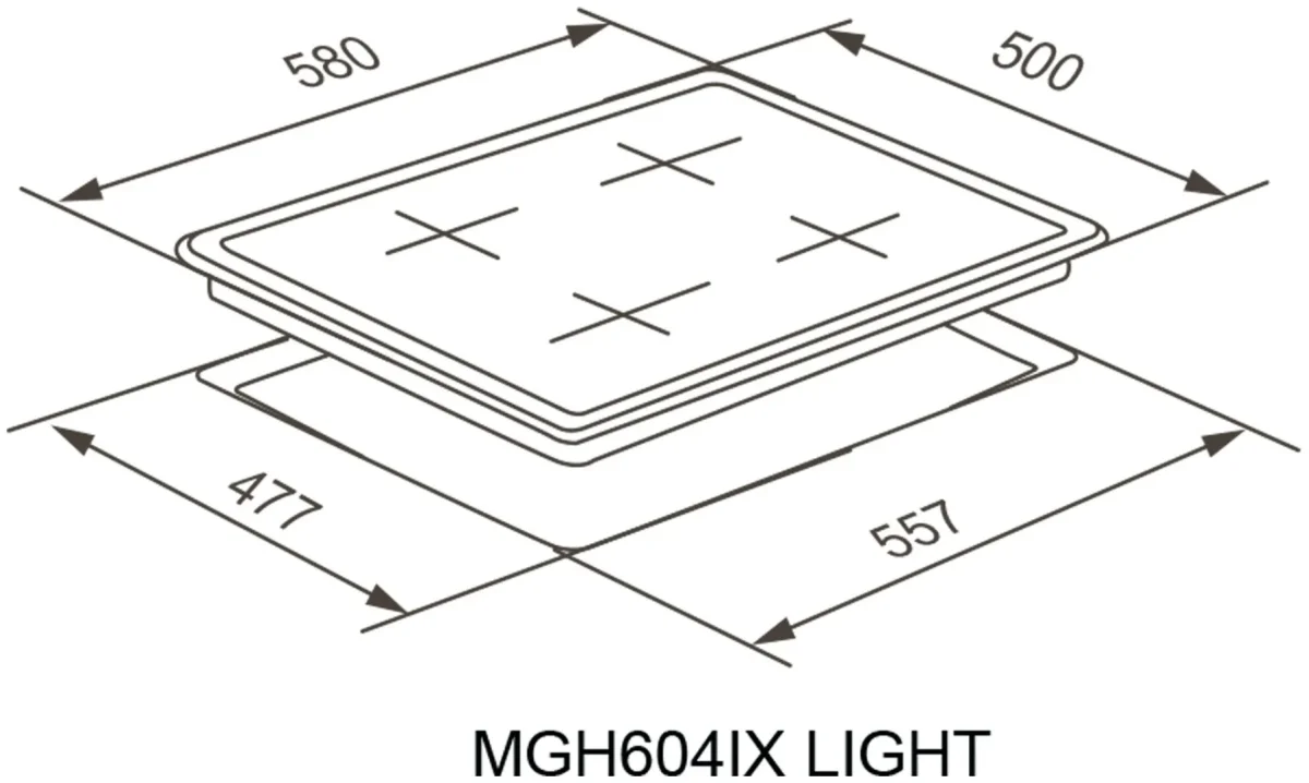Варочная панель газовая MGH604IX LIGHT 5
