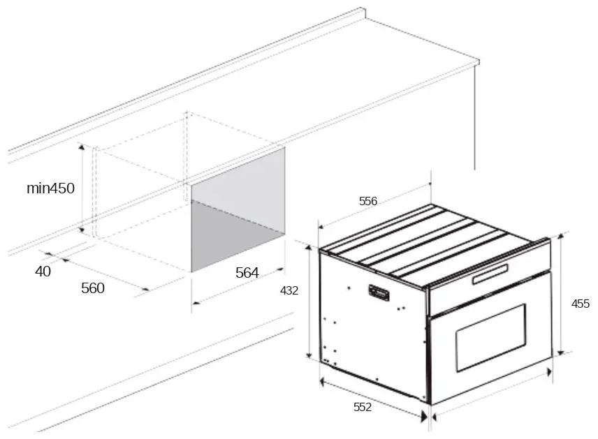 Духовой шкаф электрический MEO608BK MICROWAVE 7