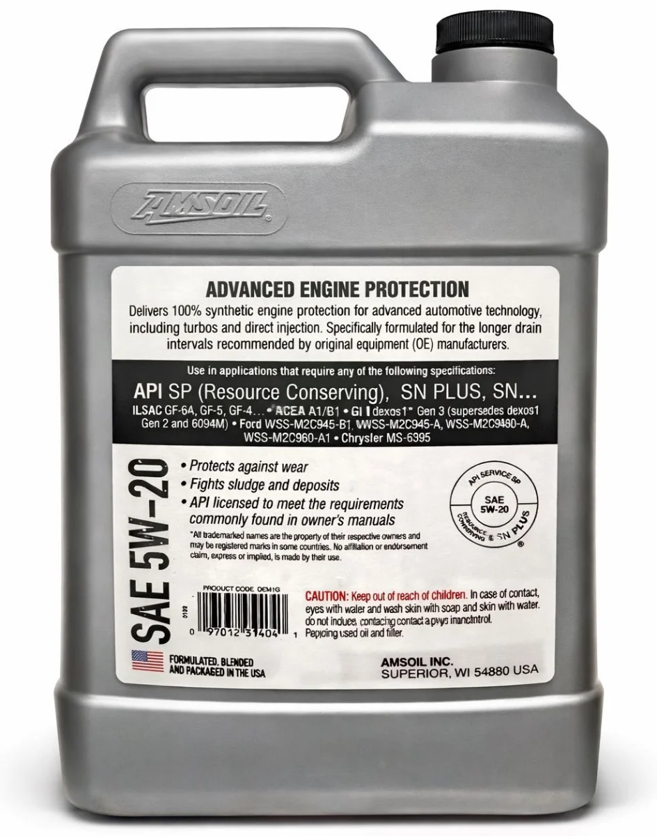 Синтетическое моторное масло Amsoil Synthetic 5W20 OE Motor Oil (1G) 2