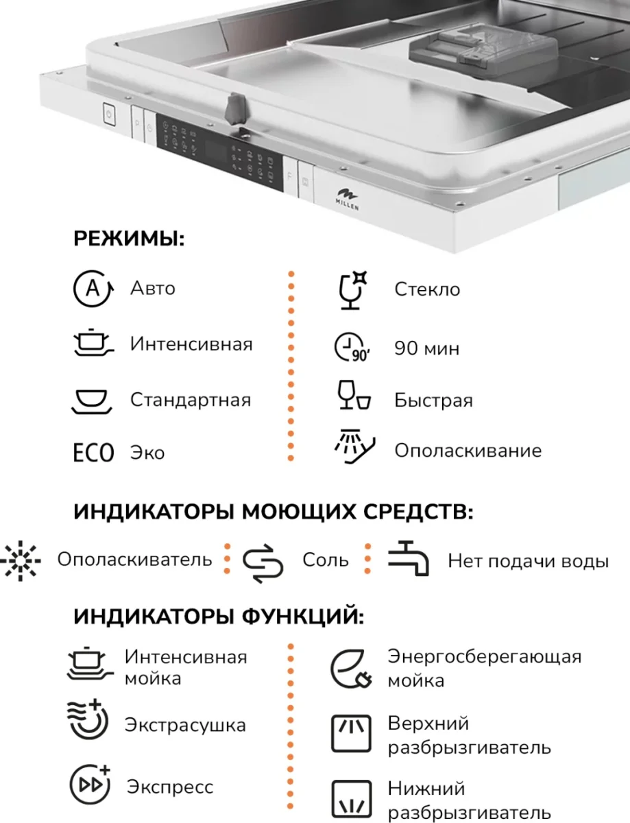 MILLEN MDW 603  посудомоечная машина 8