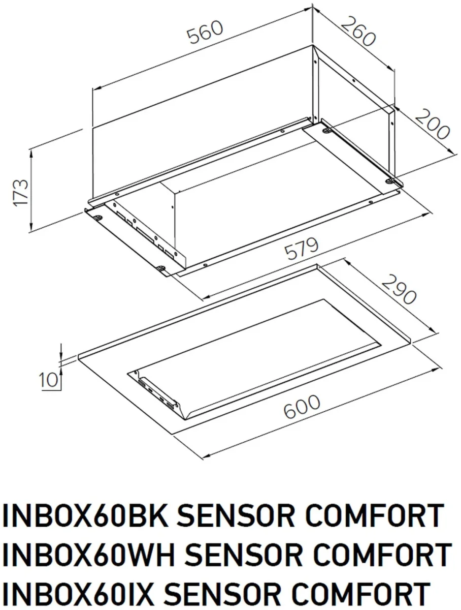Вытяжка полновстраиваемая INBOX60IX SENSOR COMFORT 5