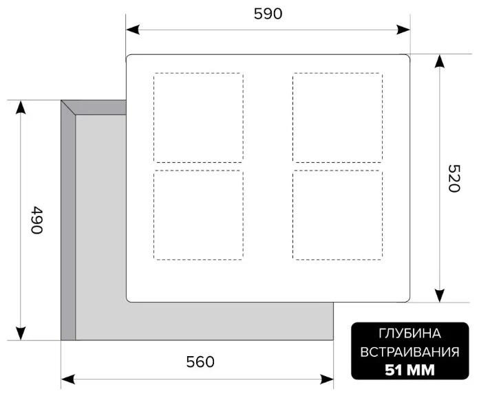 LEX EVI 640 F BL  панель стеклокерамическая индукционная 4