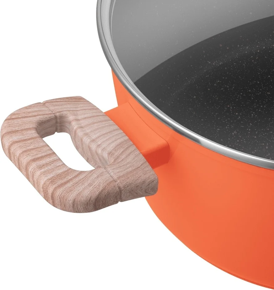Кастрюля MAUNFELD MARTA MCS41FA06CL из кованого алюминия со стеклянной крышкой, 24 см, 4,1 л. 8