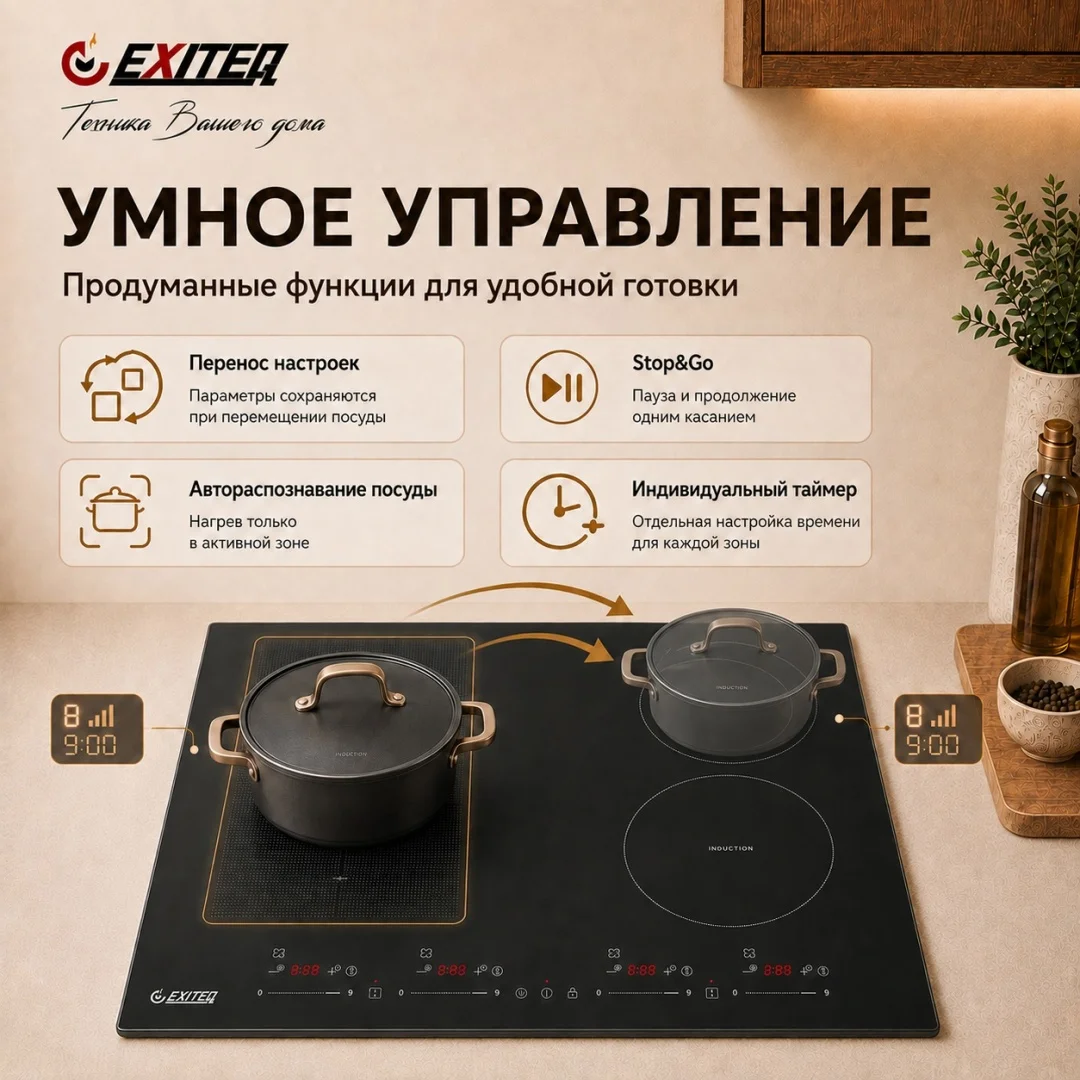 Встр-ая варочная электр. поверхность EXITEQ EXH-518IB, , шт 3
