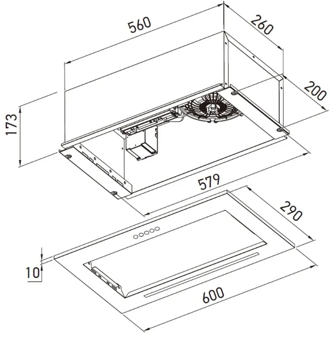 Вытяжка полновстраиваемая SMARTBOX60WH LIGHT 5