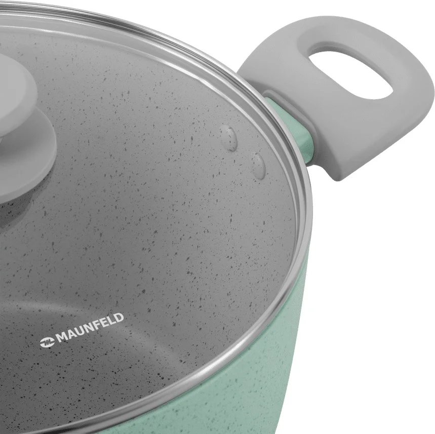 Кастрюля MAUNFELD HELGA MCS57FA05FS из кованого алюминия со стеклянной крышкой, 24 см, 5,7 л. 8