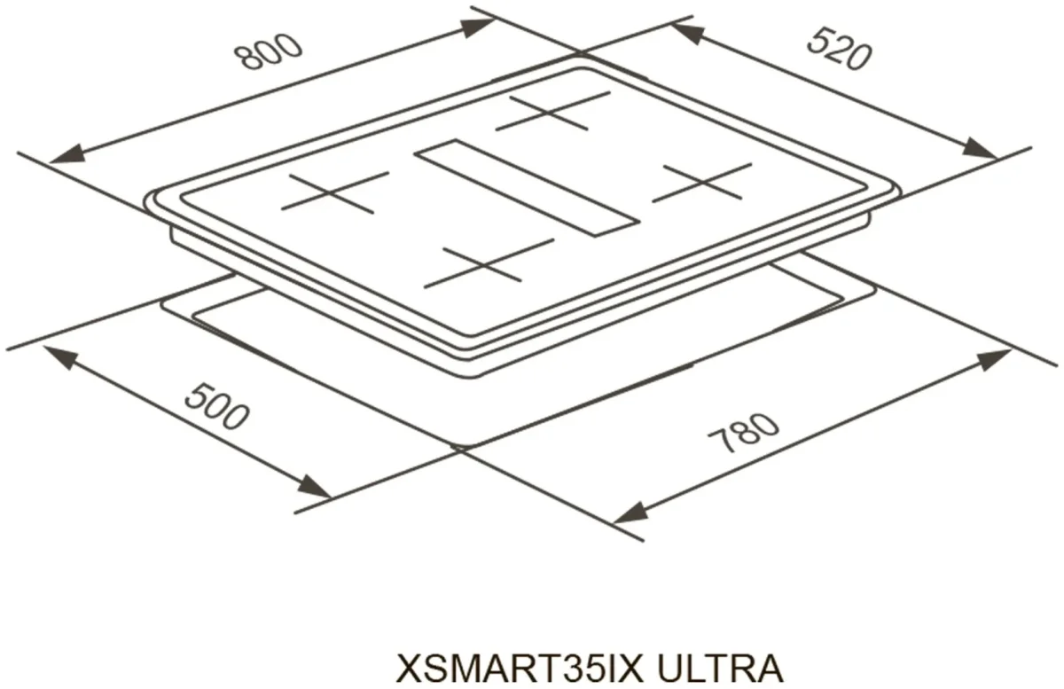 Варочная панель индукционная с вытяжкой XSMART35IX ULTRA 10