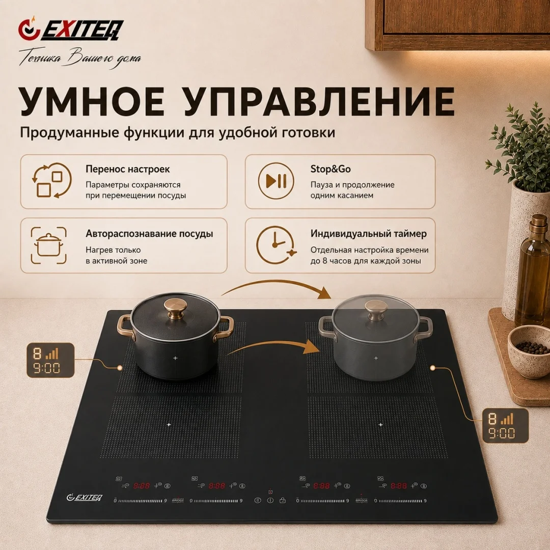 Встр-ая варочная электр. поверхность EXITEQ EXH-519IBM, , шт 3