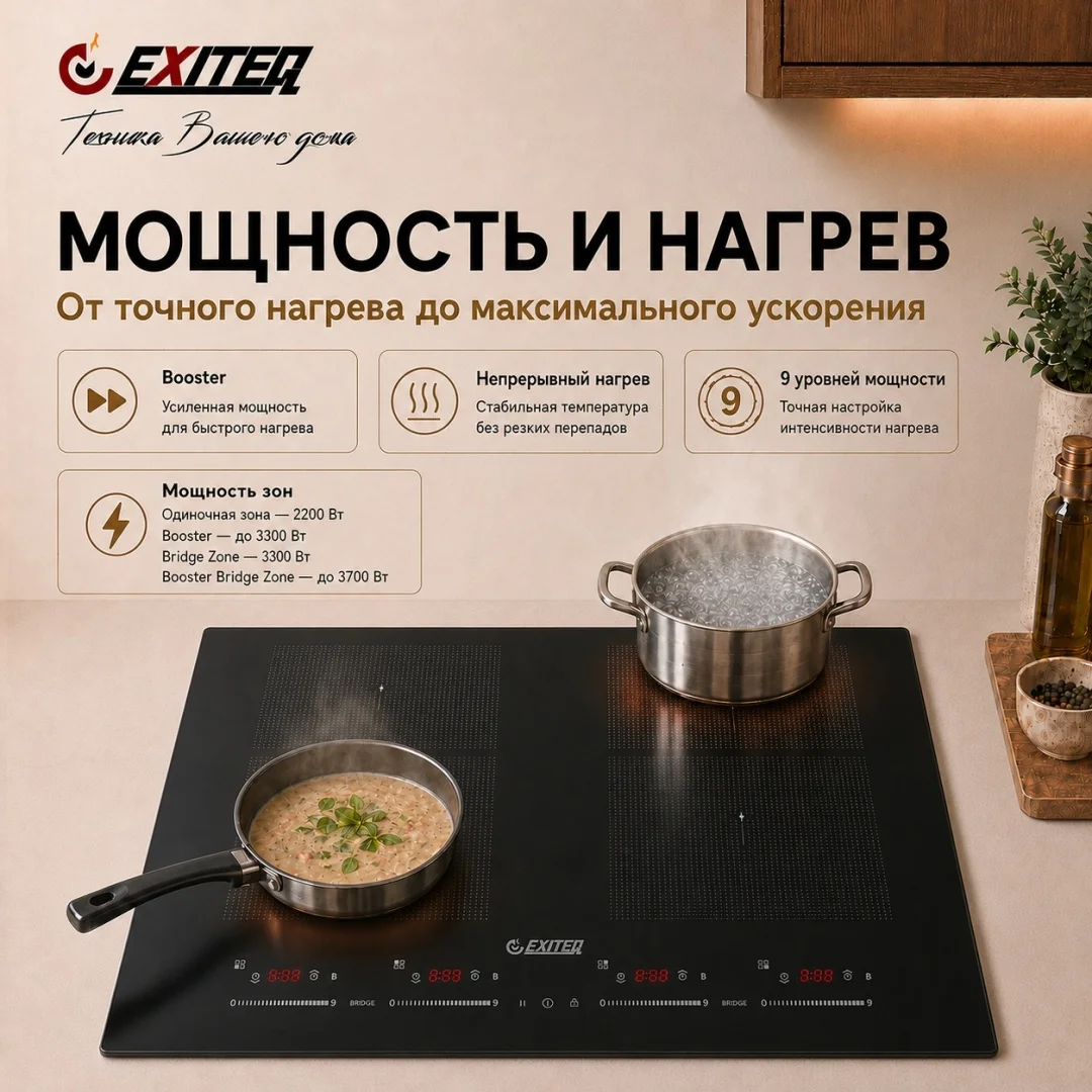 Встр-ая варочная электр. поверхность EXITEQ EXH-519IBM, , шт 4