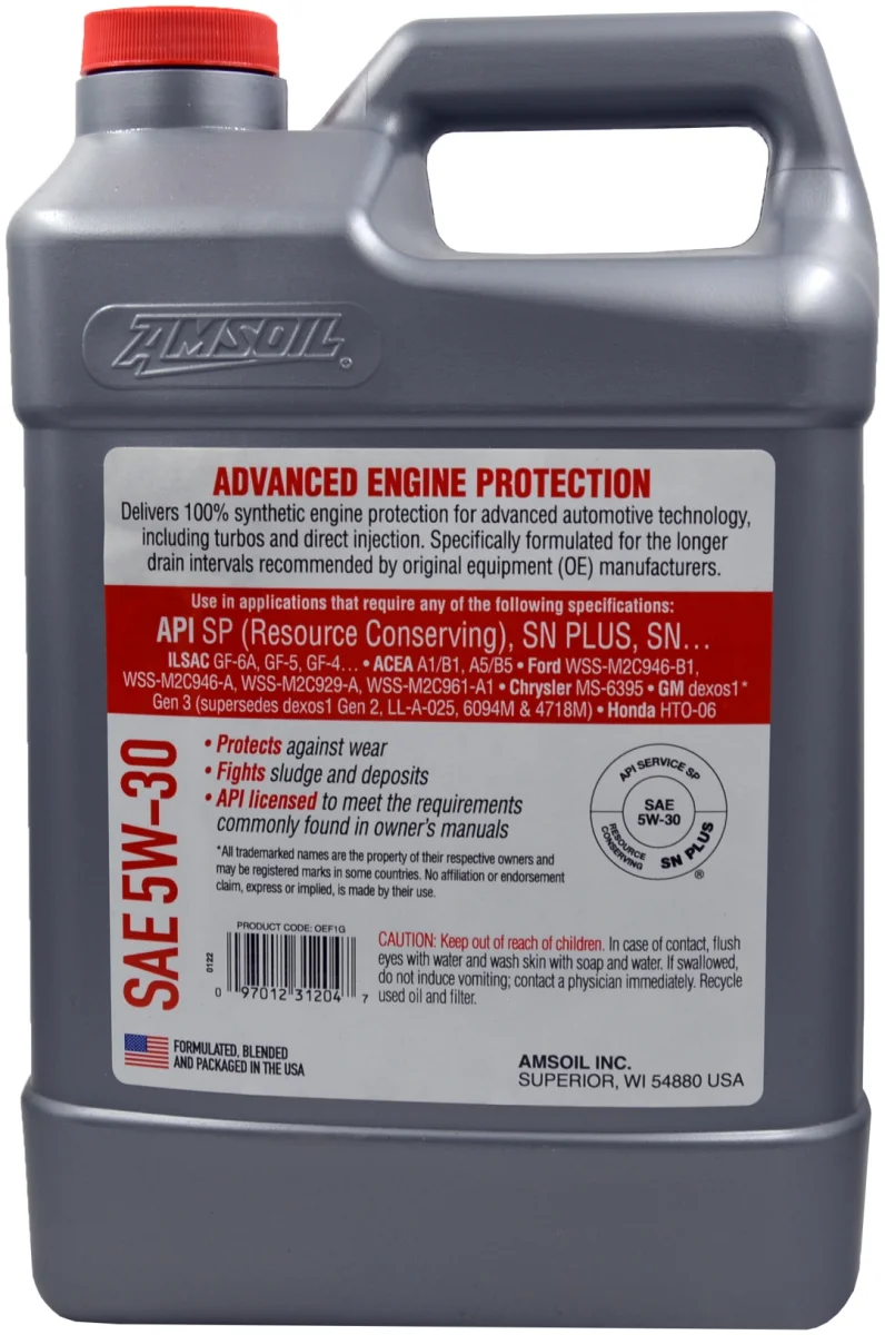 Моторное масло Синтетическое AMSOIL OE 5W-30 3,78 литра 3