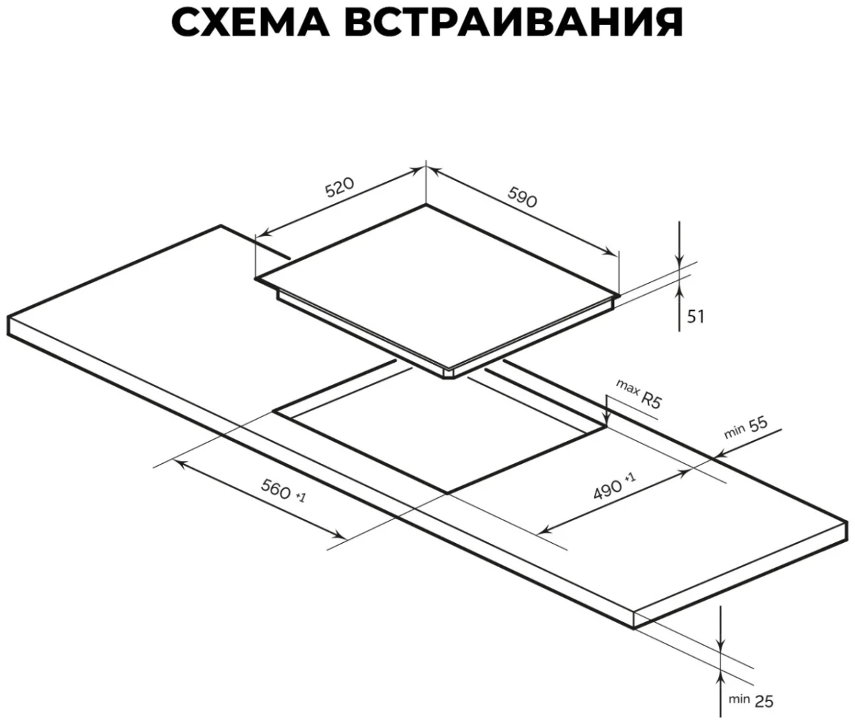 LEX EVH 642C BL панель стеклокерамическая электрическая 4