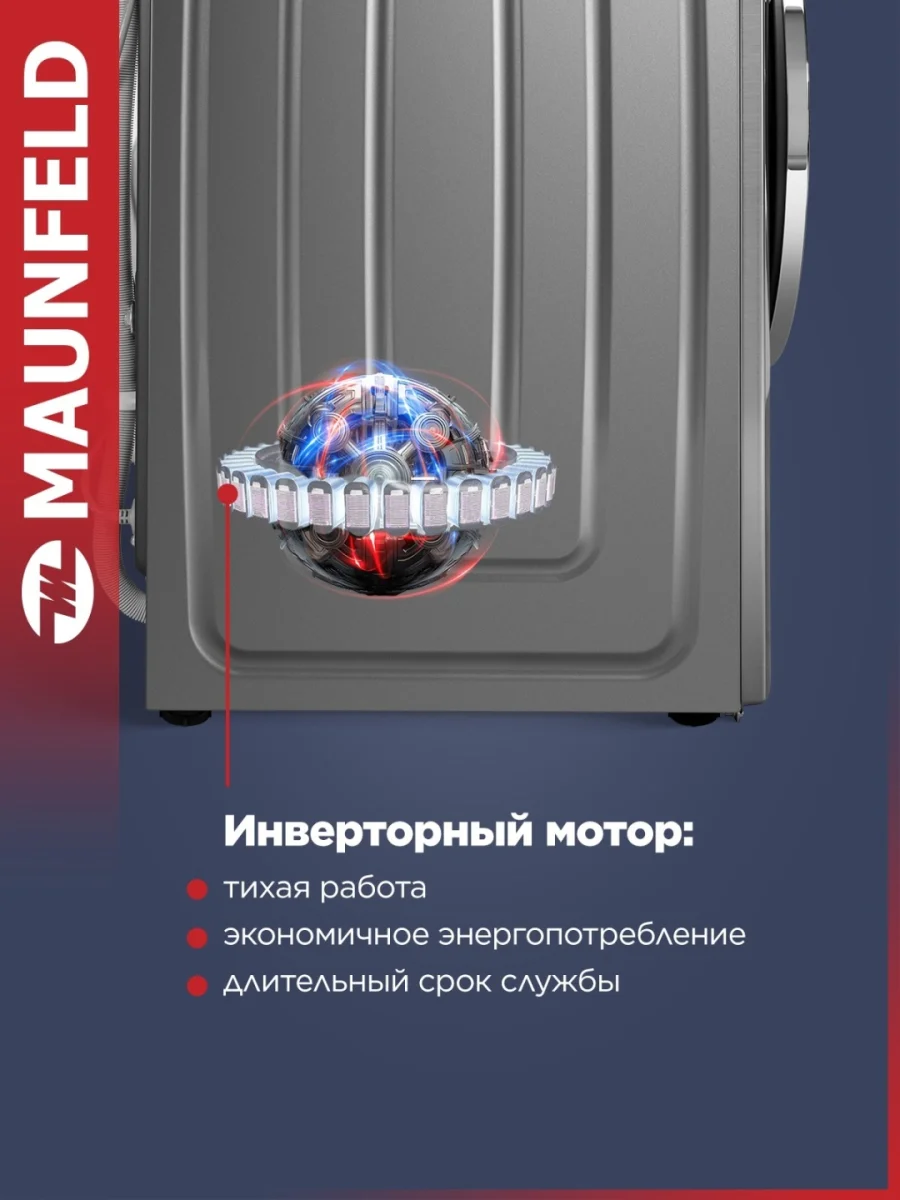 Стиральная машина MAUNFELD MFWD14106S04 серебристый 4