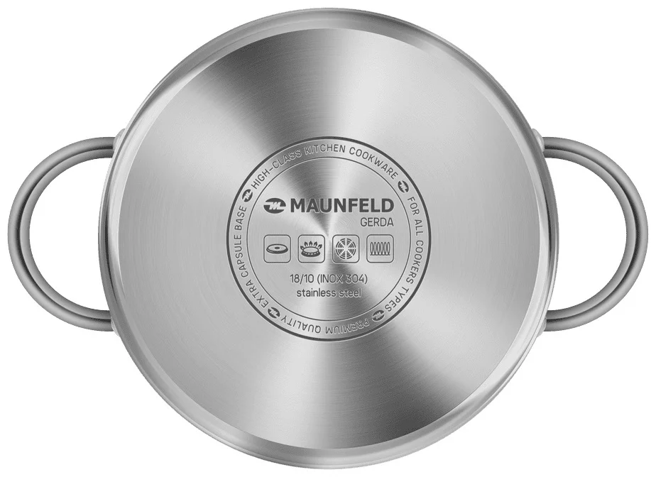 Кастрюля MAUNFELD GERDA MCS25S07 из нержавеющей стали со стеклянной крышкой, 18 см, 2,5 л. 6