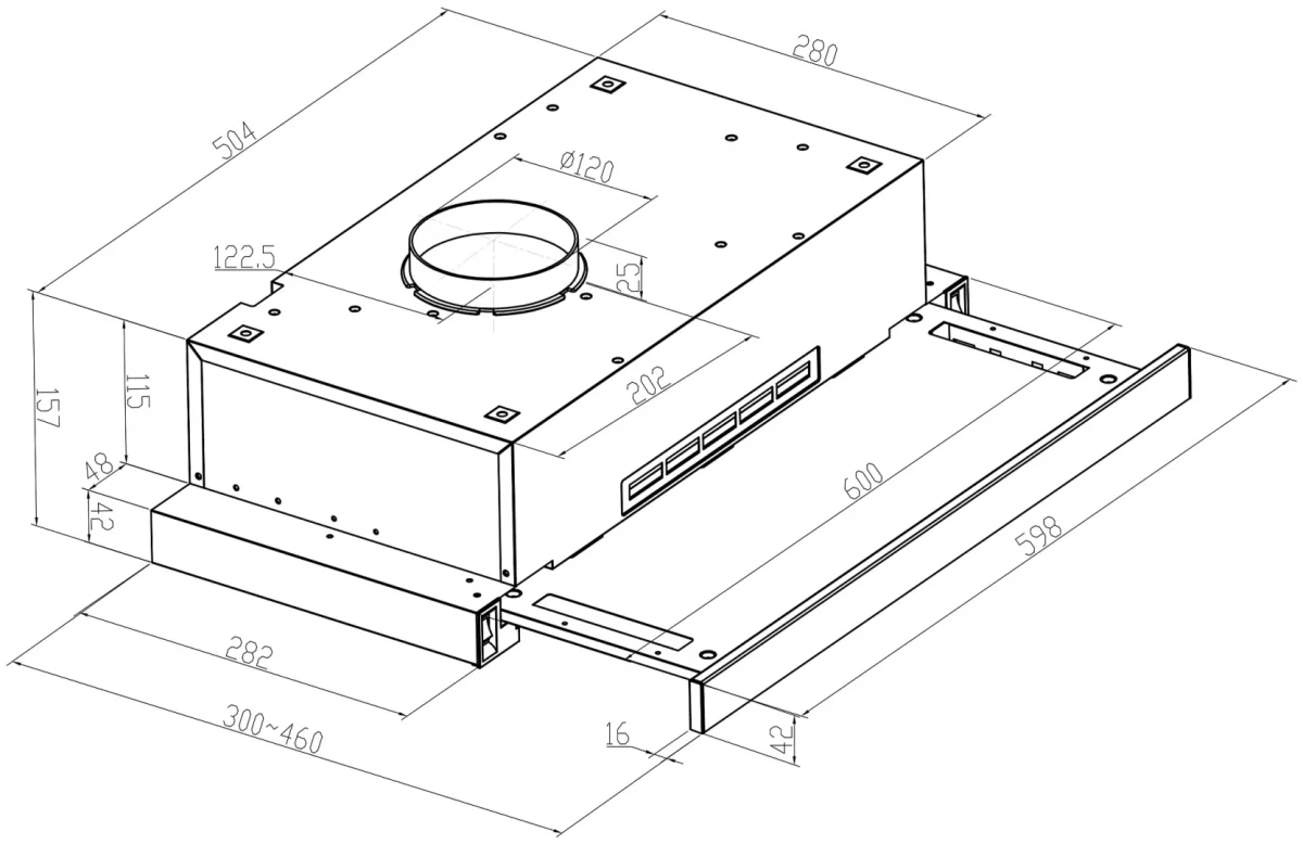 Вытяжка телескопическая SLIDEBOX60WH LIGHT 5