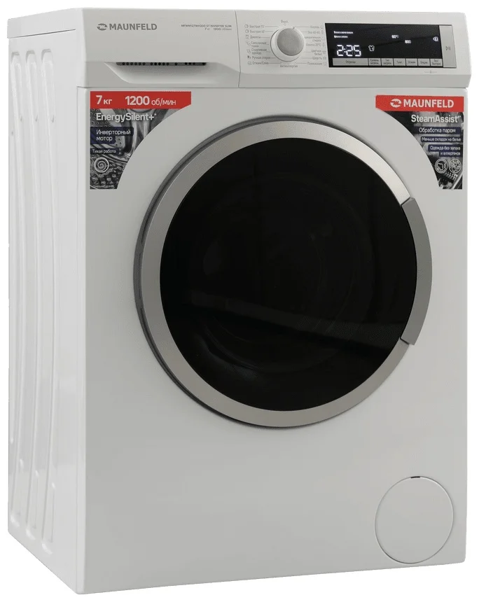 Стиральная машина с инвертором и паром MAUNFELD MFWM127WH200 ST INVERTER SLIM 2