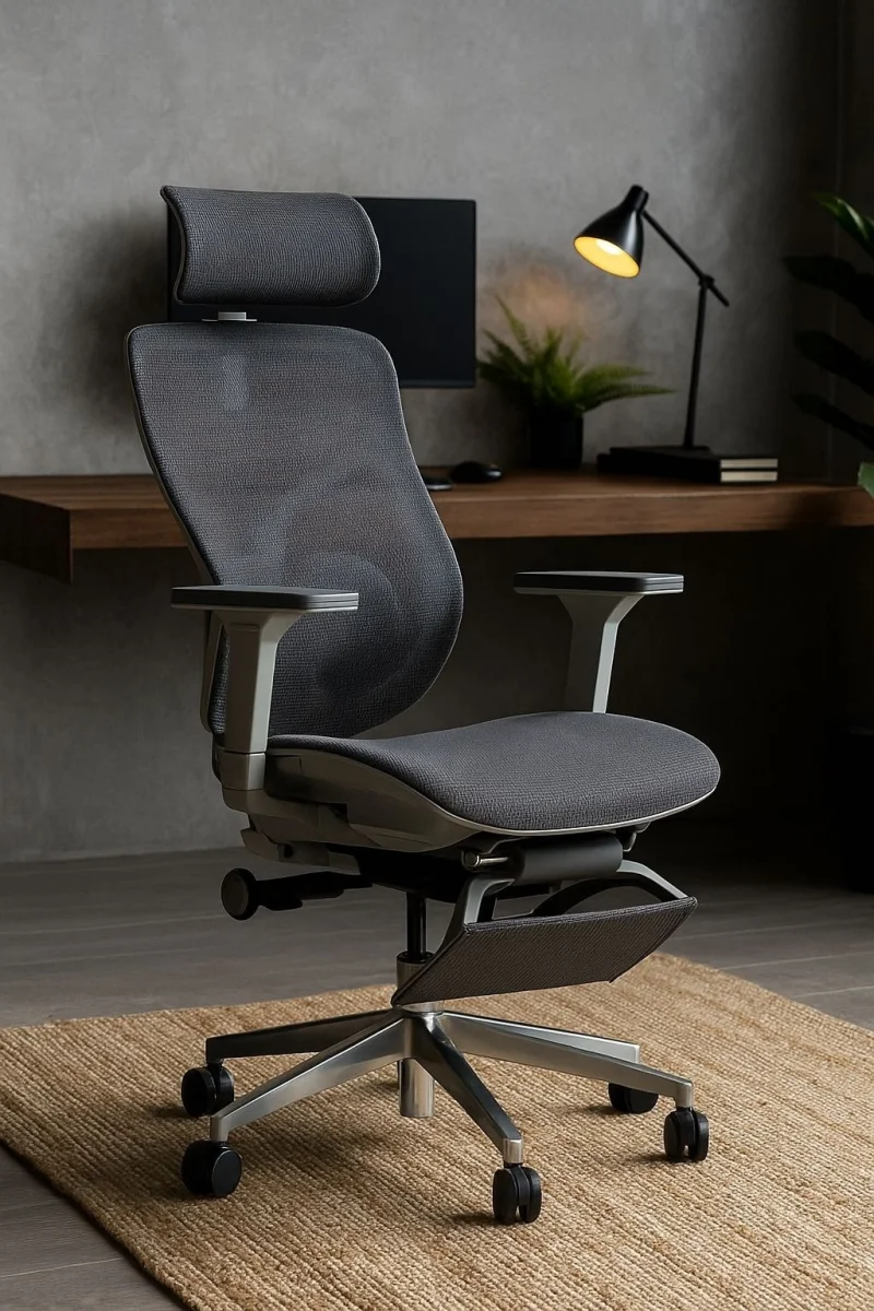 Офисное кресло  с подставкой для ног Арт Строй Мебель 09-1x Grey 2