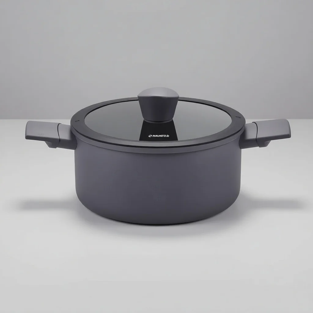 Кастрюля MAUNFELD ASTRID MF24ASTR1CR из кованого алюминия со стеклянной крышкой, 24см, 4.6 л 3
