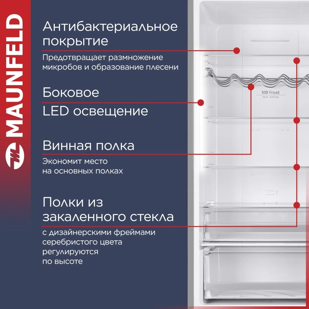 Холодильник MAUNFELD MFF200NFS Inverter 6