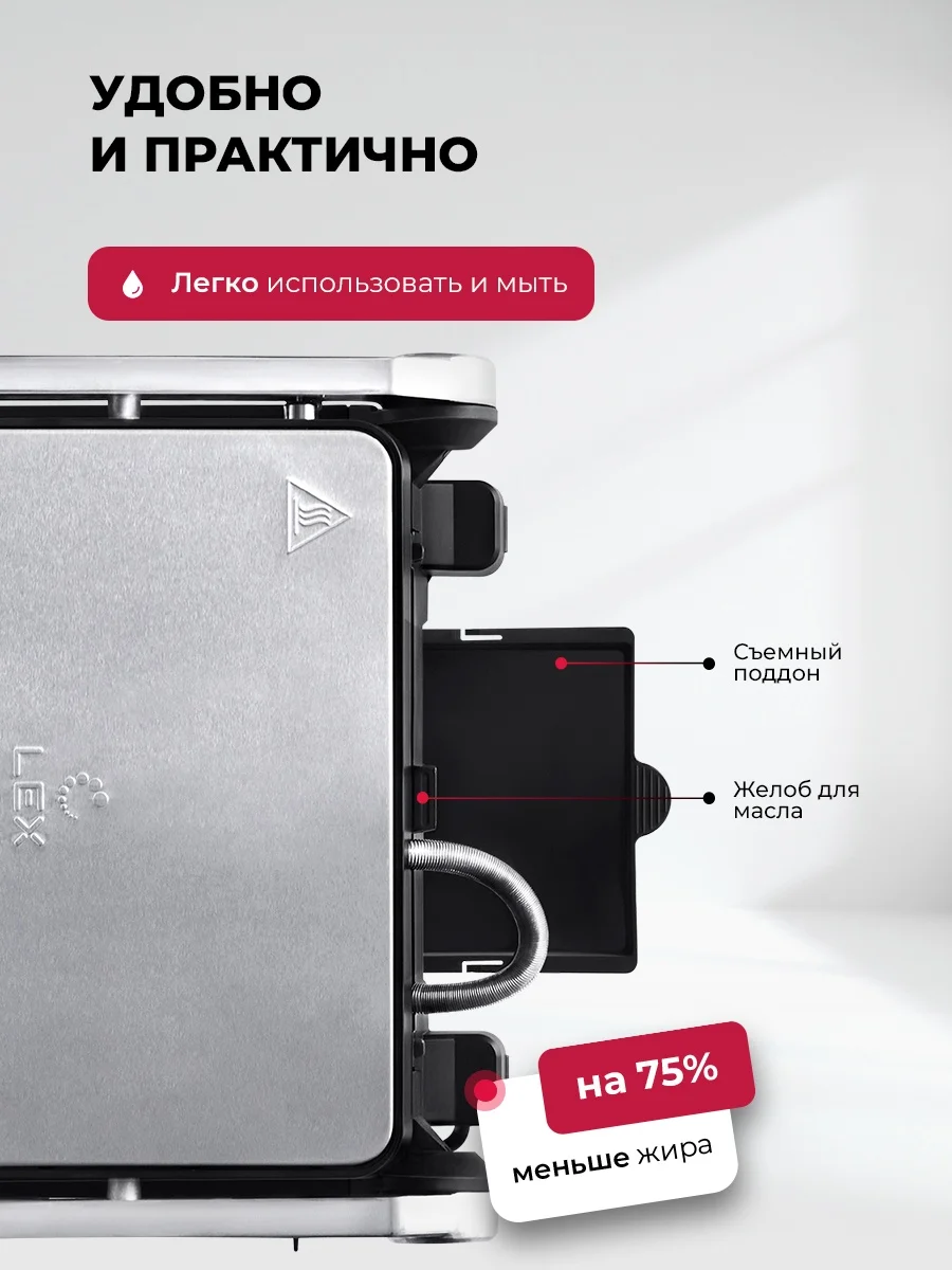 LEX LXGR 5007 Гриль электрический со съемными панелями с вафельницей 7