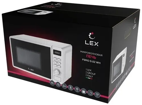 LEX FSMO D.02 WH (20л, электроника) микроволновая печь 2