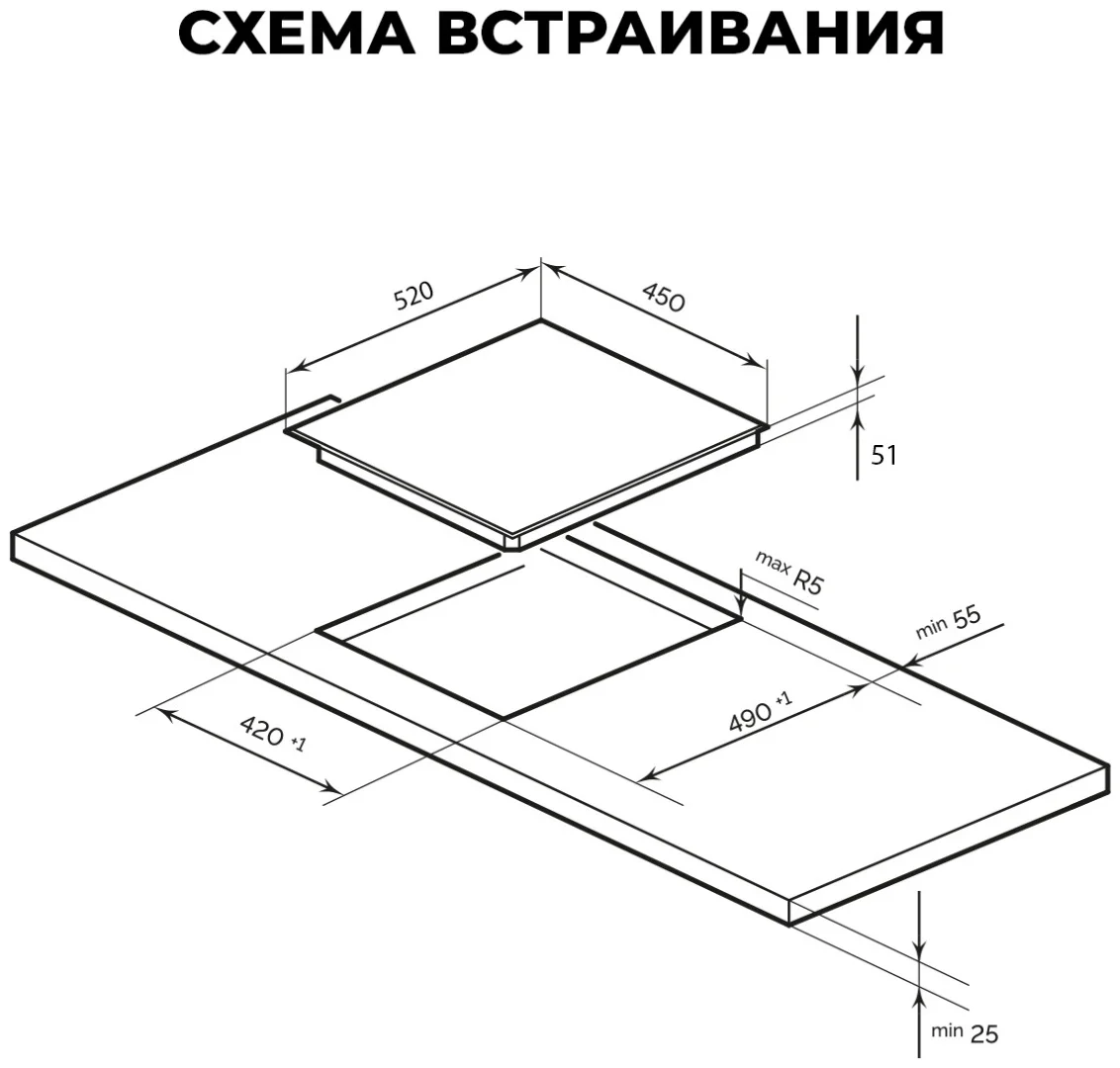 LEX EVH 430A BL панель стеклокерамическая электрическая 3