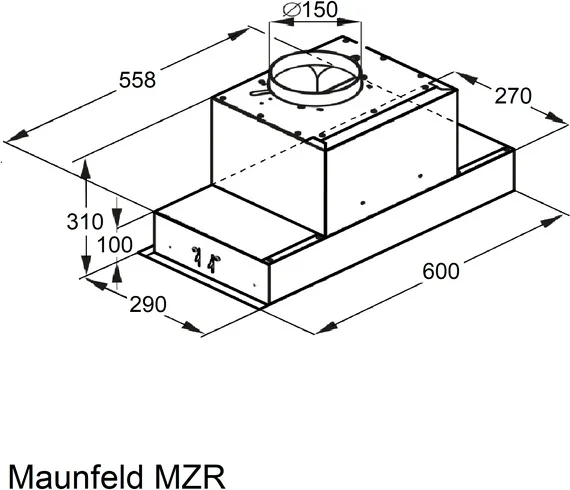 Кухонная вытяжка maunfeld mzr 60 чёрный 10