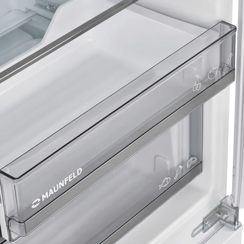 Холодильник-морозильник встраиваемый MAUNFELD MBF17754NFWHGR LUX Inverter 12