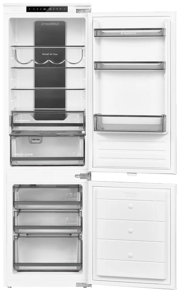 Холодильник-морозильник встраиваемый MAUNFELD MBF17754NFWHGR LUX Inverter 3