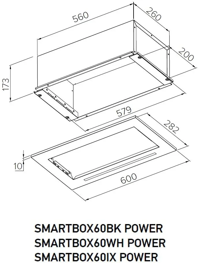 Вытяжка полновстраиваемая SMARTBOX60BK POWER 3
