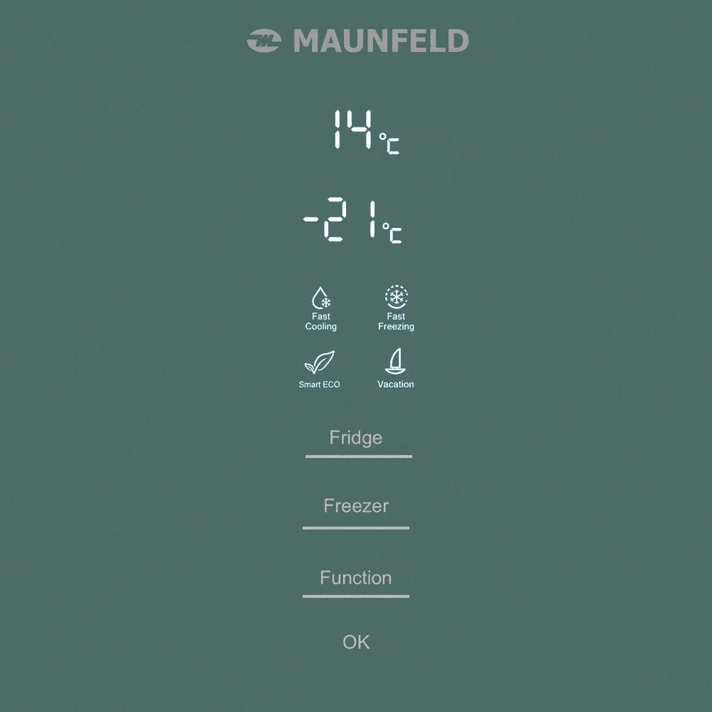 Холодильник MAUNFELD MFF185NFGN Matt Inverter 8