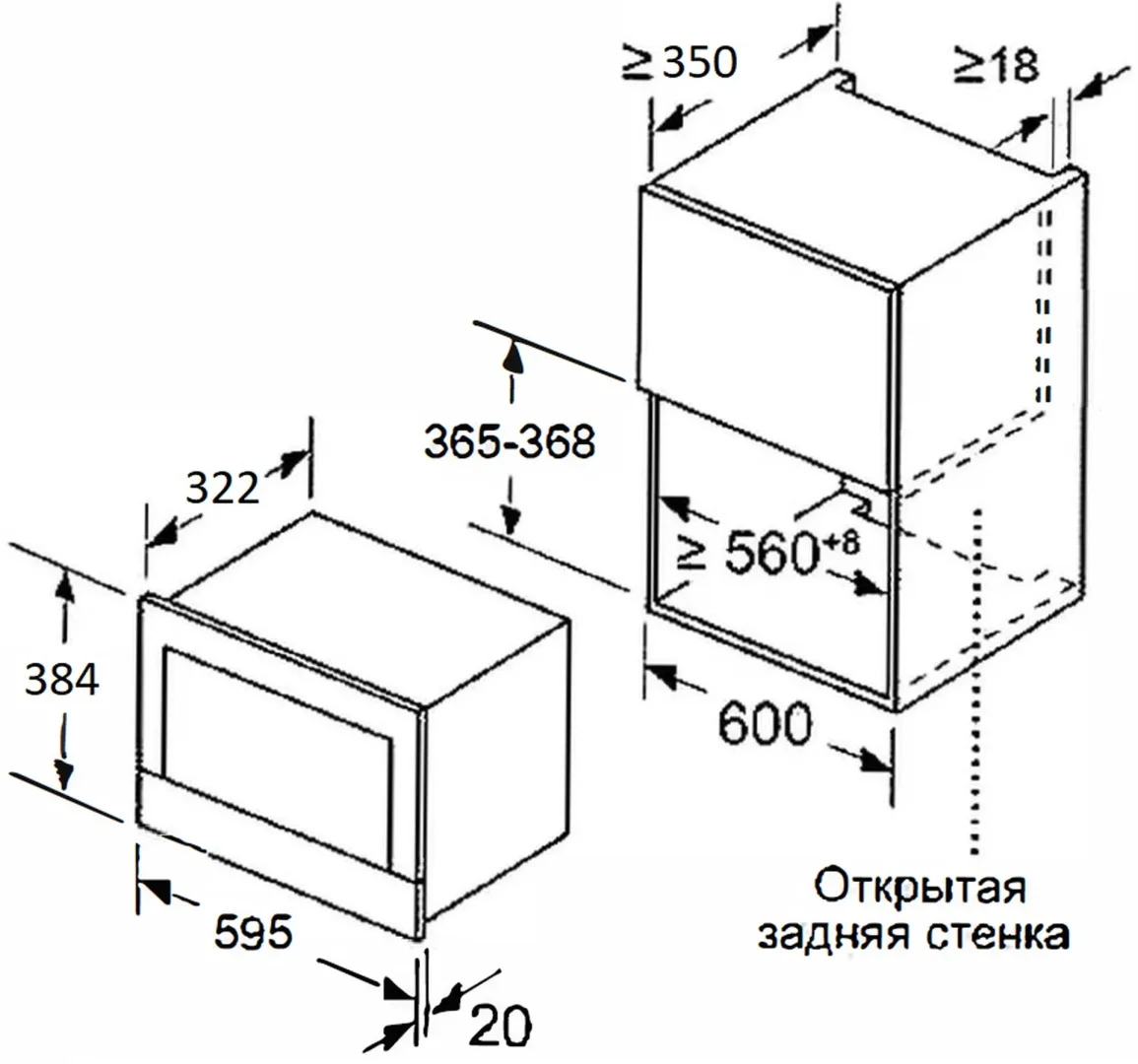 Микроволновая печь встраиваемая MMO6020IX POWER 6