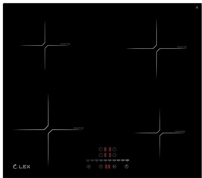 LEX EVI 640-2 BL  панель стеклокерамическая индукционная
