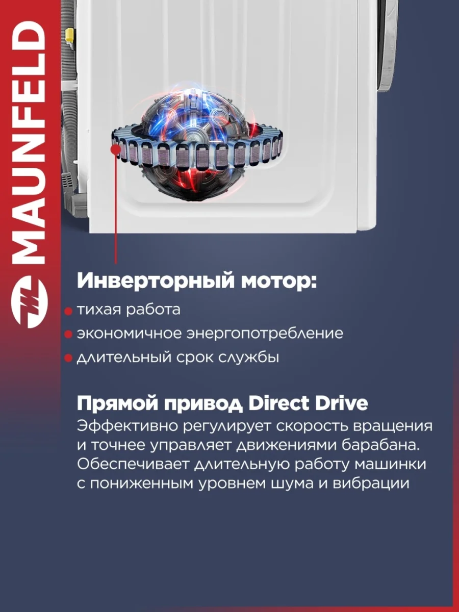 Стиральная машина c инвертором MAUNFELD MFWM129WH05 3