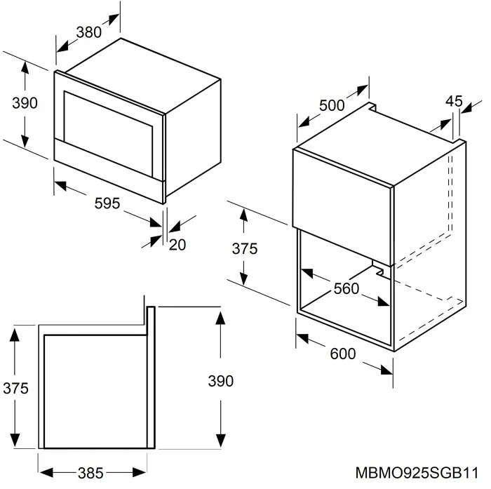 Микроволновая печь встраиваемая MAUNFELD MBMO925SGW11 7