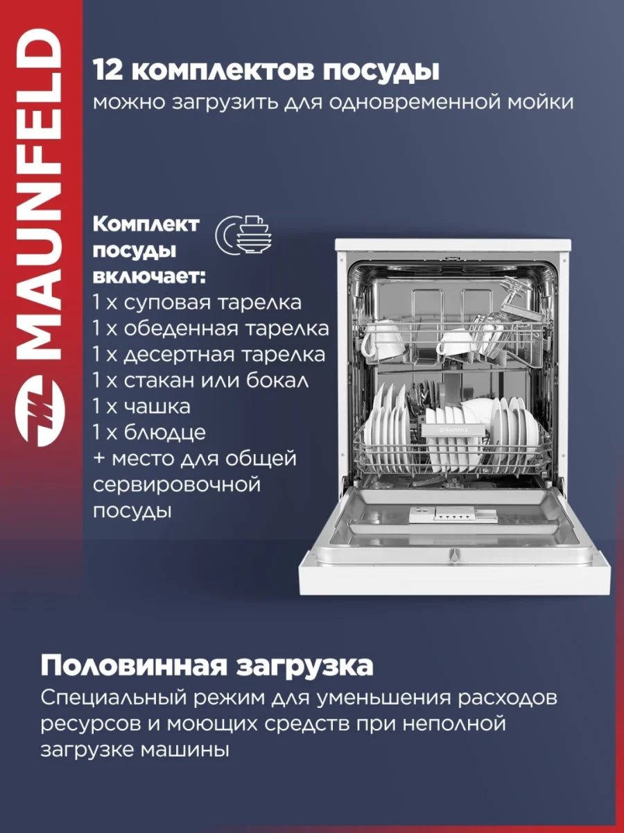 Посудомоечная машина MAUNFELD MWF12S белый 3