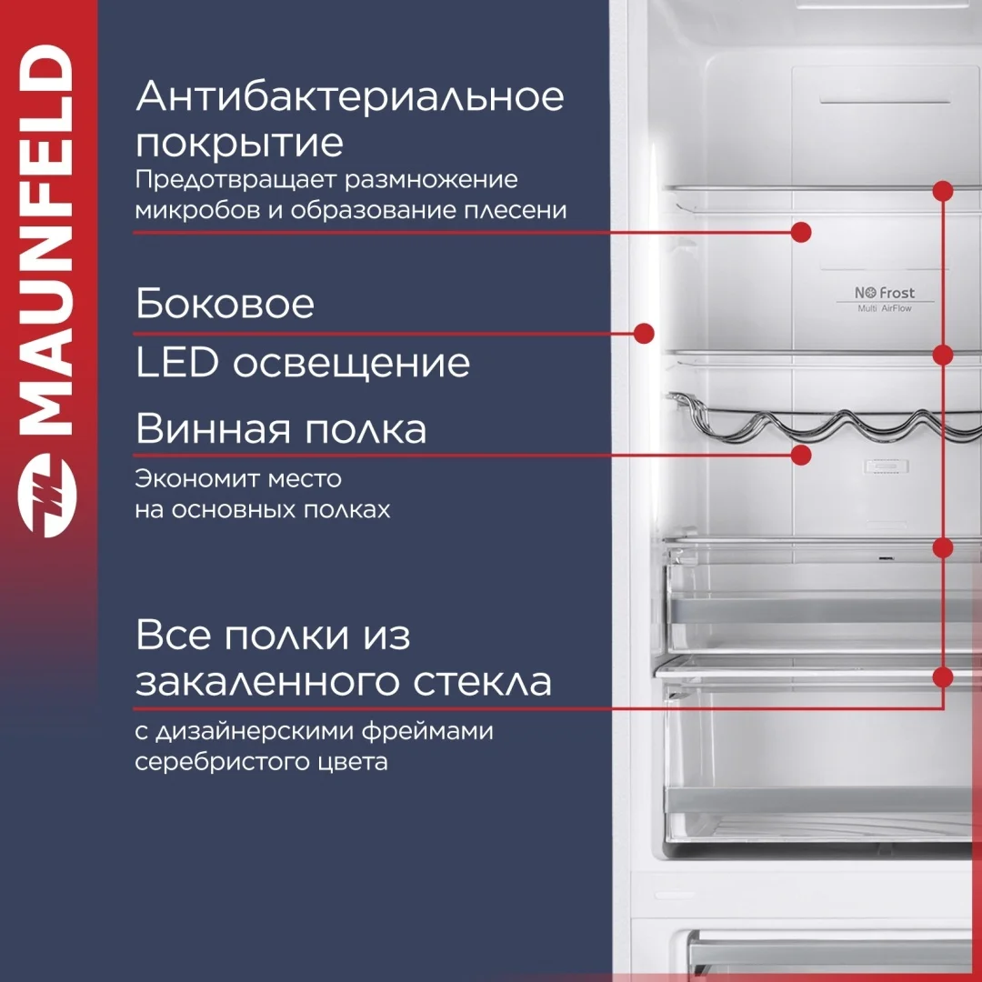 Холодильник MAUNFELD MFF185NFW 9