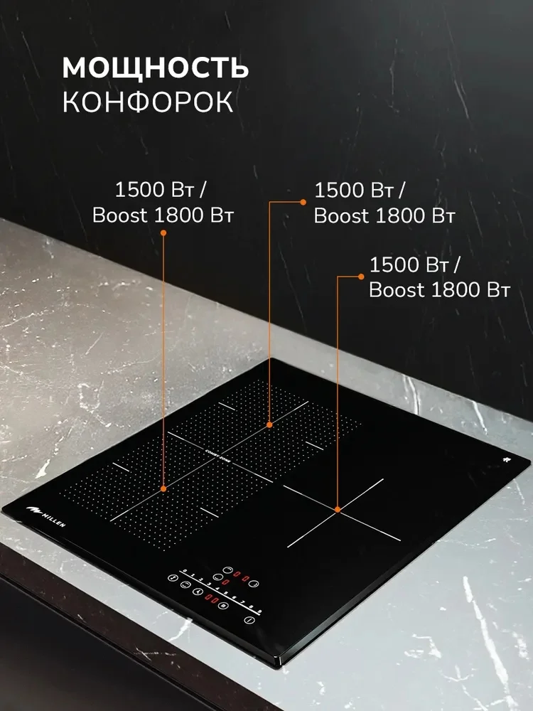 MILLEN MIH 452 BL панель стеклокерамическая индукционная 3
