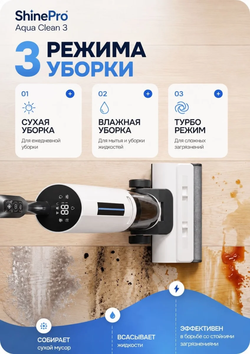 ShinePro пылесос с влажной уборкой Aqua Clean 3 7