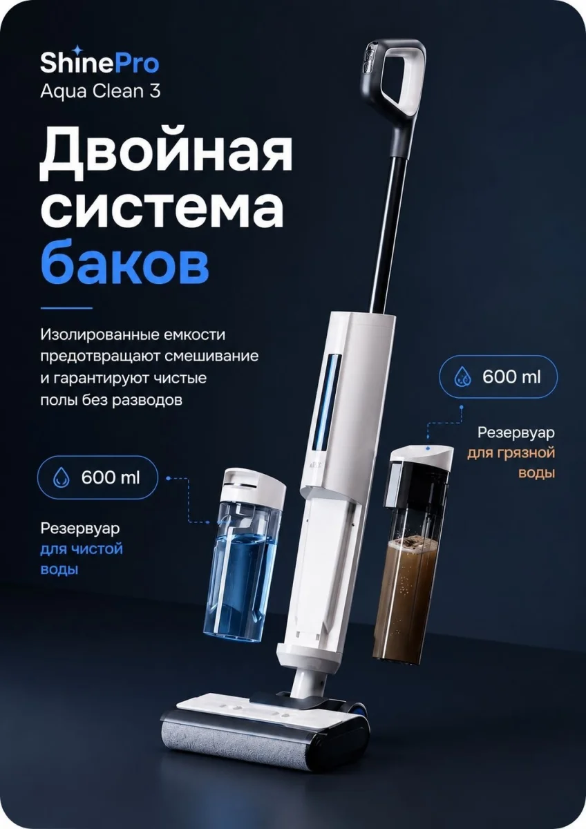 ShinePro пылесос с влажной уборкой Aqua Clean 3 8