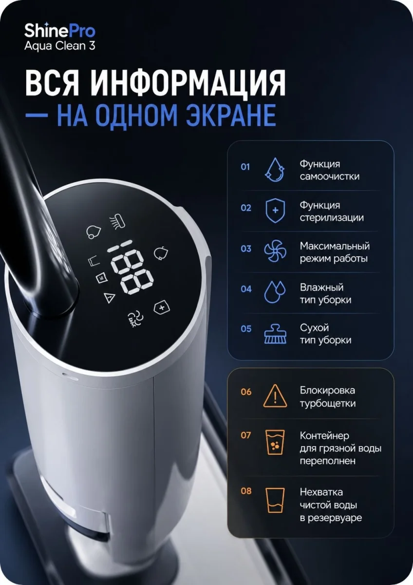 ShinePro пылесос с влажной уборкой Aqua Clean 3 9