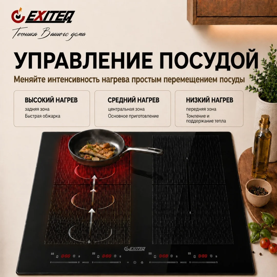 Встр-ая варочная электр. поверхность EXITEQ EXH-517IB, , шт 3