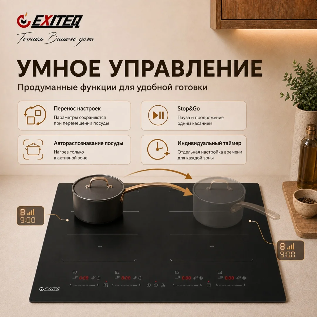 Встр-ая варочная электр. поверхность EXITEQ EXH-517IB, , шт 4