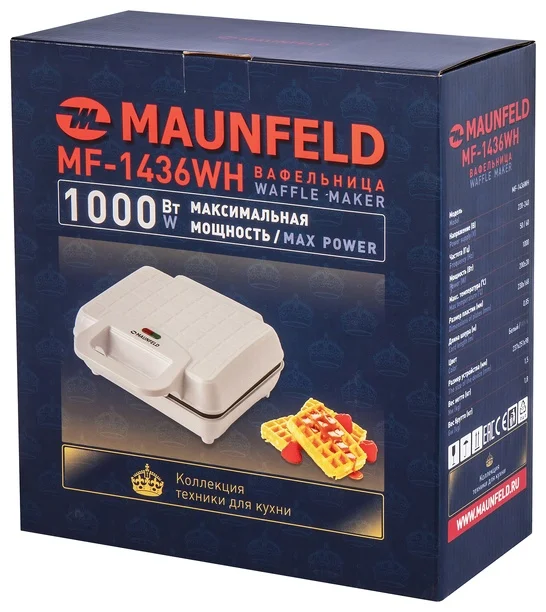 Вафельница maunfeld mf-1436wh 8