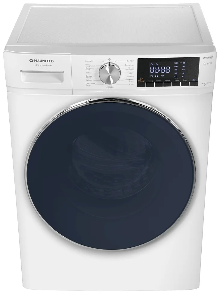 Стиральная машина c инвертором maunfeld mfwm148wh02 3