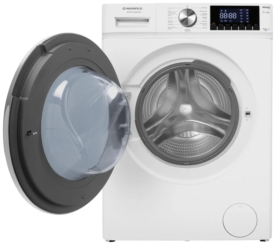Стиральная машина c инвертором maunfeld mfwm148wh02 4